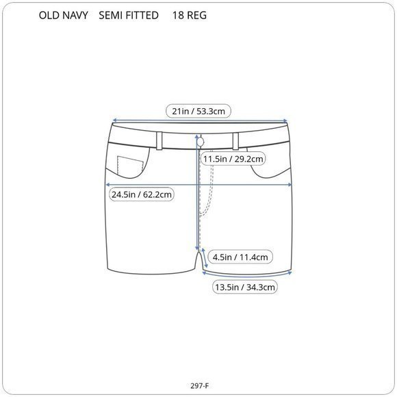 Old Navy Jean Shorts Semi Fitted Dark Stretch Cuffed 18 Regular‎ - Picture 3 of 10